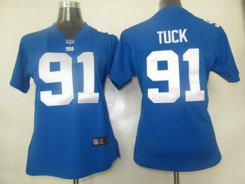 Women Game Nike Jerseys New York Giants 91 Tuck Blue